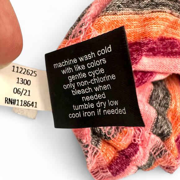 Lane Bryant Women's Boatneck Tee With Side Drawstring 26/28 Gray Pink Stripe - Picture 10 of 13